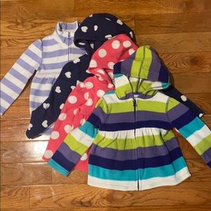 Girls Old Navy 3T/4T Fleece Jacket Lot- 3 Pieces